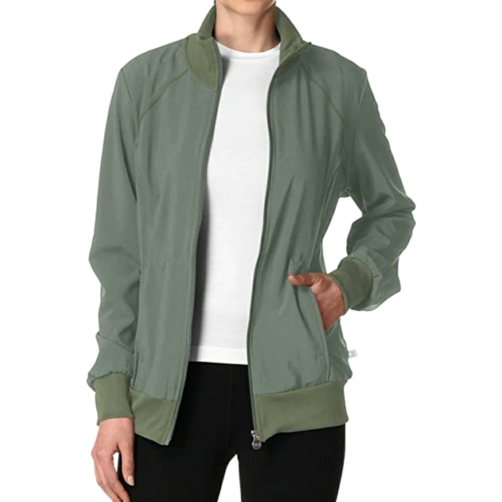 Olive Green Cherokee Womens Infinity Zip Front warm up jacket Size: XL